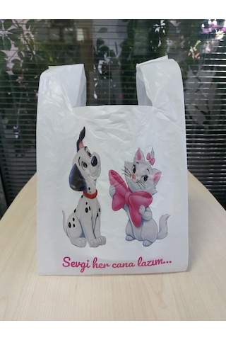 Eczane Hediyelik & Alışveriş Poşeti Sevimli Dostlar Atlet Tipi Bio Poşet 22 x 40 CM 200 Adet