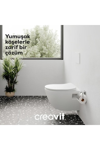 Tp325 Terra Asma Klozet + Creavit Yavaş Kapanır Kapak Beyaz