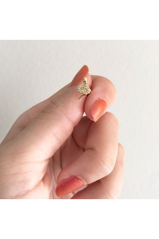 Ferizz Altın Kaplama Zirkon Taşlı Yılan Piercing Prc-154
