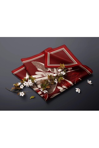 Bonjela Soft Eşarp Yonca Desen Bordo Bordo