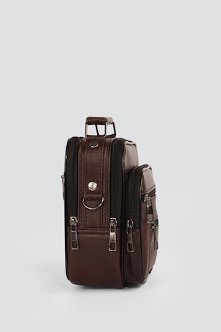 Westbag Erkek Çelik Kasalı Hakiki Deri El Ve Omuz Çantası Ayarlanabilir Askılı Küçük Boy Kahverengi