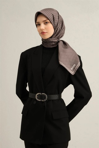 Armine 2025 İlkbahar - Yaz - Dj Saf İpek Eşarp Sura -9345d02 - 90 X 90 / Koyu Gri 80 Koyu Gri 80