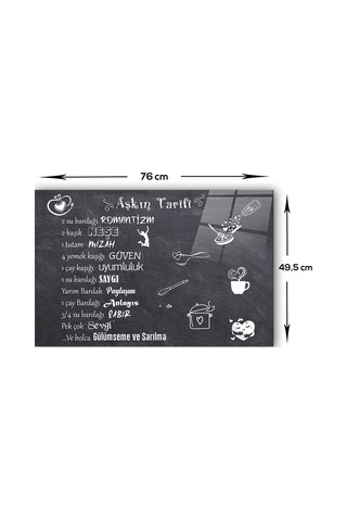 Decorita Cam Ocak Arkası Koruyucu | Aşkın Tarifi | 49,5cm x 76cm