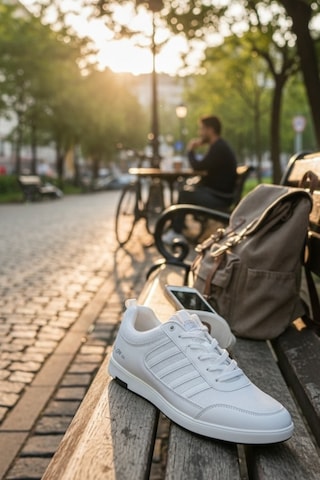Enoch Erkek File Detaylı Çoklu Şeritli Günlük Spor Ayakkabı Sneaker Beyaz