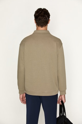 Grımelange Sıella Erkek Organik Pamuklu Patlı Uzun Kollu Yeşil Sweatshirt