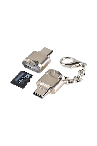 "kompakt Type -c Microsd Kart Okuyucu - Android Akıllı Telefonlar İçin Fiş Ve Oynat" Black