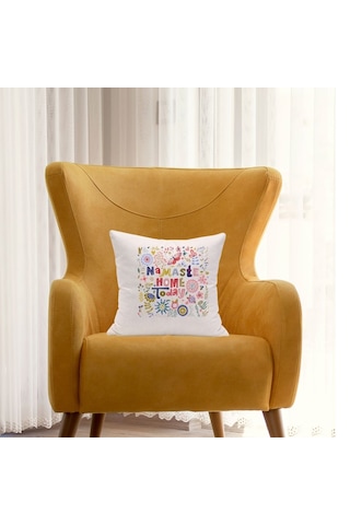 Namaste Home Today Yazılı Bohem Çiçek Desenli Dekoratif Yastık Kılıfı Çok Renkli