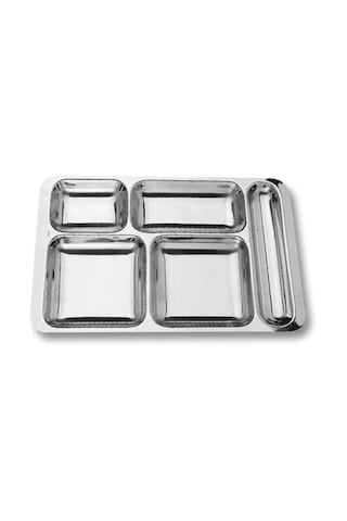 18 Parça Piknik Kahvaltılık Çelik Tabildot Set 6 Adet Çatal ,6 Adet Kaşık ,6 Adet Tabildot Tabak Gümüş