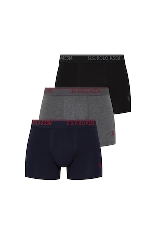 U.S. Polo Assn. - Erkek Siyah - Antrasit Melanj - Lacivert 3 Lü Boxer 90005 Siyah - Antrasit Melanj - Lacivert