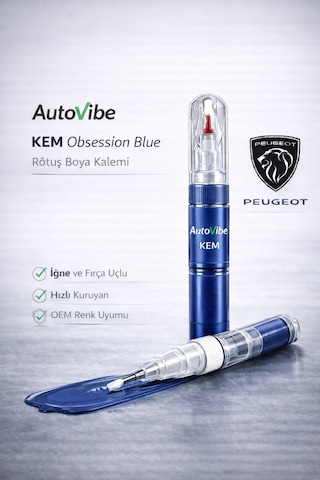 Peugeot Rötuş Boya Kalemi Kem Obsession Blue Obsession Mavi 2si1arada Çizik Giderici