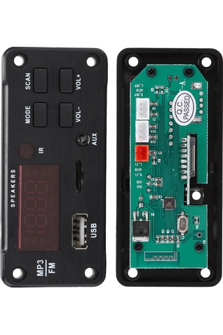Tenfowee 12v Araç Ses Modülü Bluetooth 5.0 - Renkli Ekran, Fm Radyo, Usb/tf Kart Desteği, Kırmızı Işık Kumanda Batarya Dahil