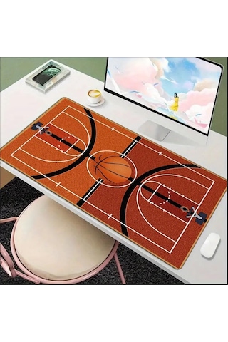 Sge Teknoloji 90x40 Cm Basketbol Sahası Temalı Kaydırmaz Taban Speed Yüzey Oyuncu Mouse Pad Gaming