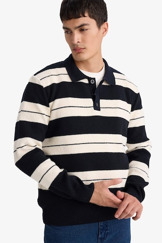 Defacto Standart Fit Polo Yaka Renk Bloklu Triko Kazak F7180ax25wnnv64 Lacivert-nv64