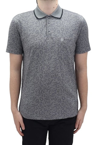 Santa Dmctekstil Erkek 2026 Desenli Klasik Kesim Rahat Kalıp Tek Cepli Polo Yaka T-shirt Gri