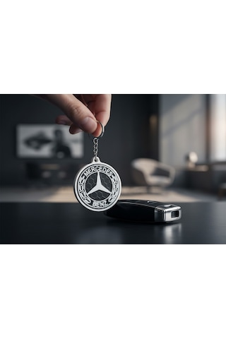 Mercedes Logo Anahtarlık 3d Baskı Mercedes Benz Uyumlu Şık Araç Anahtarlığı