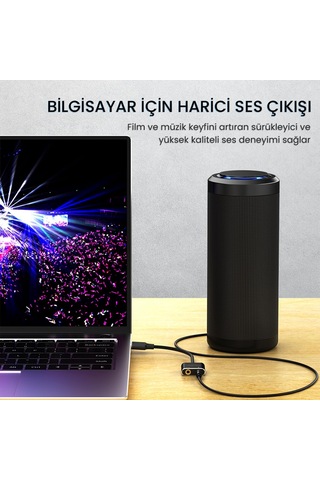 Lexroo Type-c Ses Kartı 3.5mm Kulaklık Ve Mikrofon Girişli