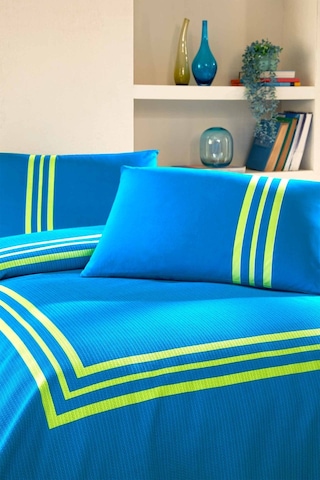 Özdilek Neon Frame Çift Kişilik Pike Takımı Mavi