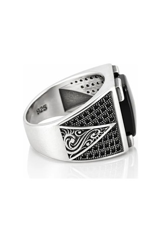 Nur Silver Oniks Gümüş Yüzük - Nur-yz83516
