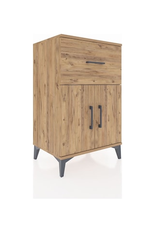 Hyperion Komodin Tek Raflı Tek Çekmeceli 2 Kapaklı 60x44x96 Ç... Çam