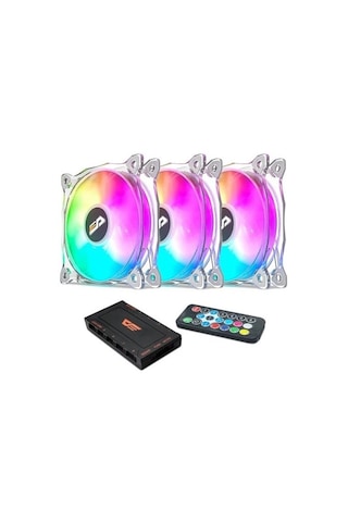 Df Cf8 Pro A-rgb 3x12cm Fan Kit 3 Lü + Kontrolcü + Kumanda