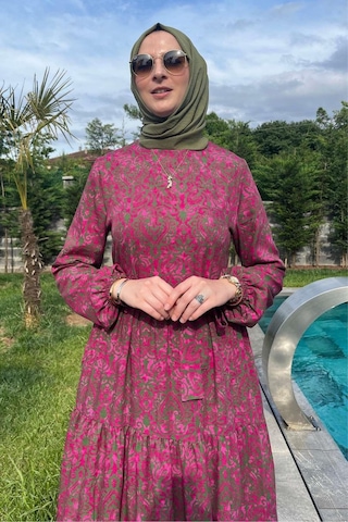 Rabia Şamlı Betül Gül Kurusu Elbise Gülkurusu