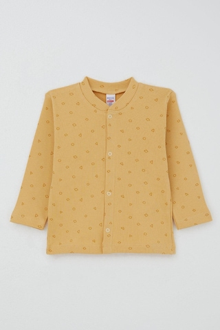 Breeze Erkek Bebek Pijama Takımı Mini Geometrik Şekiller 4 Ay-1 Yaş, Hardal Sarı Hardal Sarı