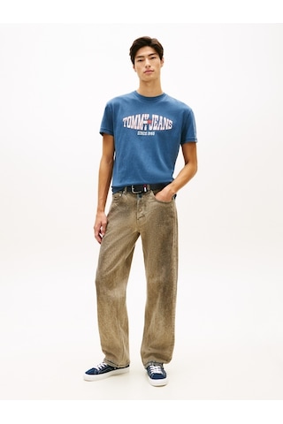 Tommy Hilfiger Tjm Reg La Wavıng Flag Ext Erkek Mavi T-shirt - Dm0dm22520