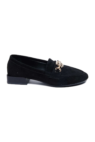 Bestello Tokalı Termoplastik Loafer 281-23090 Kadın Ayakkabı SIYAH SUET