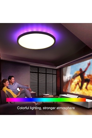 Opulentliving Rgbcw Beyaz Tavan Lambası Bt Uzaktan Kumanda Sonsuz Kısılabilir Yatak Odası Tavan Lambası Diğer