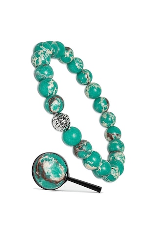 Sertifikalı Gerçek Gümüş Aparatlı Doğal Yeşil Varisit Taşı Bileklik Çok Renkli