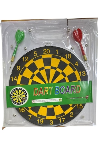 23 Cm Klasik Dart Tahtası Ve 2 Adet Metal Uçlu Ok Seti - Duvar Hedef Oyunu