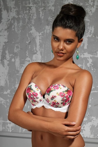Melonika Golshan Gardenia Big Size Plunge Bra, Ekru Konforlu Ve Şık Sütyen Çok Renkli