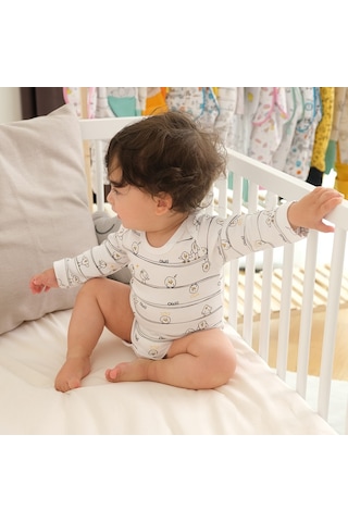 Owlishop Owli Bebek Body Uzun Kol Early Birds Beyaz