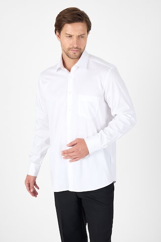 İmza Beyaz Sert Yaka Düz Classic %100 Pamuk Comfort Fit Gömlek 1004250323 Beyaz