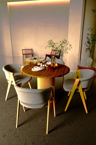 Antoryum Yemek Mutfak Salon Balkon Masası Ofis Doğal Ahşap