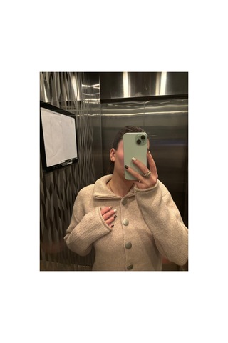 Genel Markalar Kadın Pudra Pembe Polo Yaka Düğmeli Oversize Triko Hırka Uzun Kollu Basic Günlük Hırka Pudra 923228701 Pudra