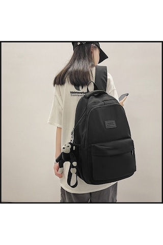 Gençler İçin Şık Ve Dayanıklı Su Geçirmez Sırt Çantası - Lise Ve Üniversite Öğrencilerine Uygun Ergonomik Okul Çantası - Laptop Taşımaya Uygun Pratik Tasarım Siyah