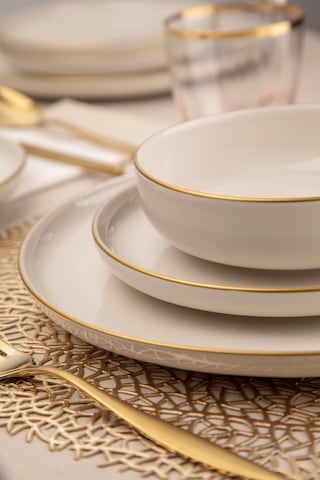 Kütahya Porselen Moderna Yemek Takımı Altın File 24 parça 6 Kişilik