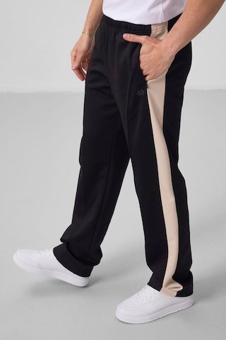 Tommylife Siyah-bej Yüzeyi Dokulu Standart Fit Palazzo Erkek Pantolon - 82171 Siyah