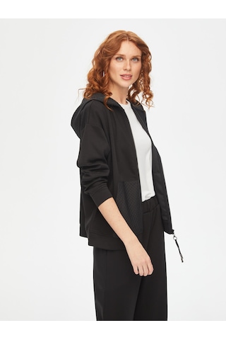 Kapitone Garnili Eşofman Üst 69271 U6927110 Siyah