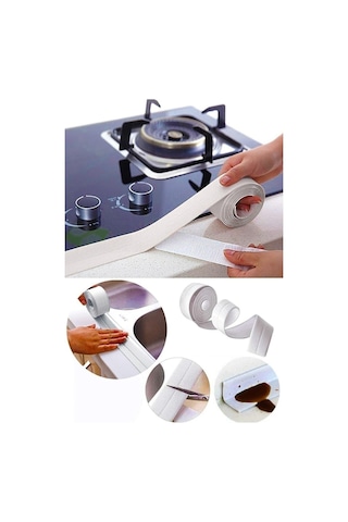 3,2 Mt Su Sızdırmaz Geçirmez Bant Lavabo Küvet Tezgah Kenar Bandı Banyo Mutfak Pencere Yalıtım Bandı