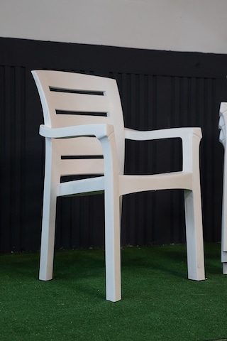 Alezy Didim İstiflenebilir Bahçe Balkon Koltuk Sandalye 4 Adet Beyaz