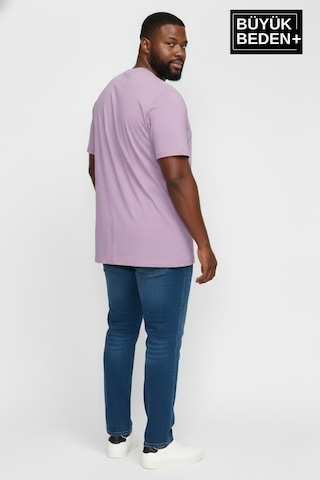 Superlife Erkek Büyük Beden Unified Collective Baskılı 3xl-6xl Bisiklet Yaka Tshırt Spr26bts510-10 Lila