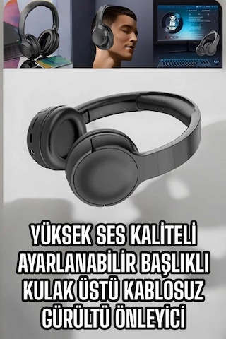 Kablosuz Bluetooth Kulaklık Anc/enc Destekli Kulak Üstü Yüksek Ses Kaliteli - 15000 Diğer