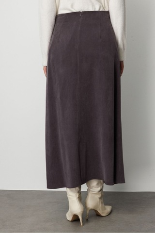 Mizalle A Kesim Cupro Siyah Maksi Etek Siyah