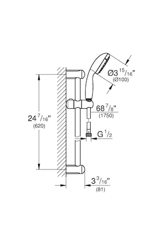 Grohe Duş Seti 2 Akışlı Tempesta Krom - 2759810e