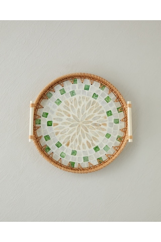 English Home Celina Rattan Tepsi 28 Cm Kahverengi
