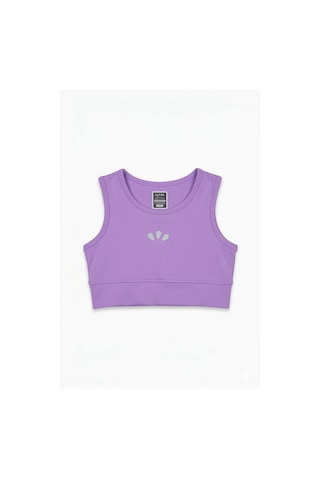 Lyrax Kabartmalı Şort Etekli Crop Kız Çocuk Sporcu Takım Lila