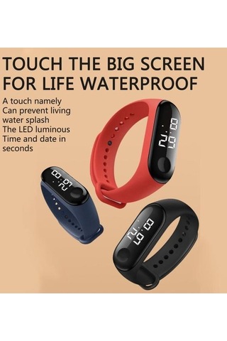 6 Renk Led Dijital Saat Dokunmatik Ekran Bilek İzle Bilezik Spor Rahat Elektronik Saat Spor Saat