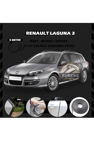 Renault Laguna 3 Oto Araç Kapı Koruma Fitili 5metre Parlak Siyah Renk